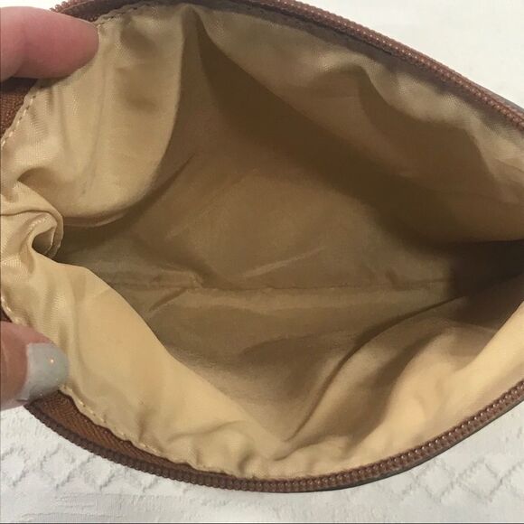 WILSON Marseille Wristlet Clutch Bag Croc Embossed Bronze Tan Padded Lining NWOT - Picture 5 of 5